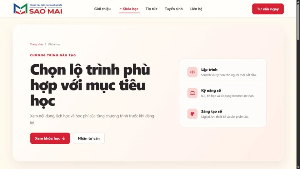 Hình ảnh bổ sung của dự án SVTC — Website đào tạo & tuyển sinh